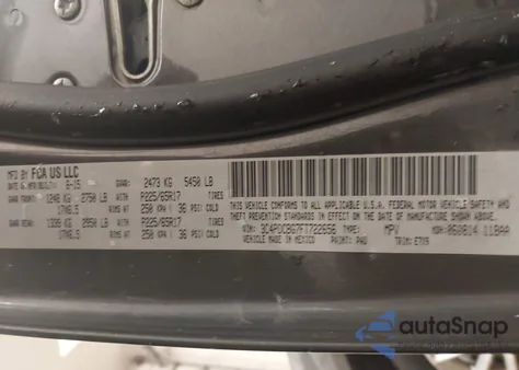 2015 Dodge Journey Sxt из США, поврежденный, VIN 3C4PDCBG7FT722656